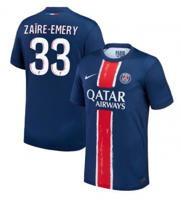 Paris Saint-Germain Warren Zaire-Emery #33 Hjemmebanetrøje 2024-25 Kort ærmer